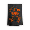 Eat Drink and Be Scary, Halloween Kitchen Towels, 27 Inch by 27 Inch, 100% Cotton, Halloween Towels,, Halloween Kitchen, Flour Sack Towel