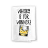 Whiskey is for Winners, Flour Sack Towel, 27 Inch by 27 Inch, 100% Cotton, Kitchen Towels, Hand Towel, Dish Towel for Kitchen, Tea Towels, Absorbent Kitchen Towels, White Bar Towels