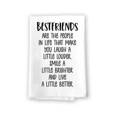 Bestfriends, 27 Inch by 27 Inch, Kitchen Towels, Flour Sack Towel, 100% Cotton, Dish Towel, Funny Decorative, Funny Gifts for Women, Appreciation Gifts