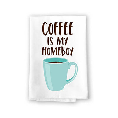 Coffee is My Homeboy, Kitchen Towels, Flour Sack Towel, 27 Inch by 27 Inch, 100% Cotton, Home Decor, Home Linen, Dish Towel for Kitchen, Absorbent Tea Towels, Coffee Decor