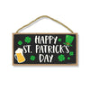 Happy St. Patrick's Day, 10 inch by 5 inch, Wooden Signs For Home Decor, St Patrick's Day Decorations