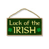 Luck of the Irish, 10 inch by 5 inch, Wooden Signs for Home Decor, St Patrick's Day Decorations, Signs for Wreath, Front Door Decorations