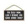 I'm Busy Now. Can I Ignore You Some Other Time, 10 inch by 5 inch, Funny Wooden Signs, Hanging Wall Decor, Office Decor Humor, Office Decor for Women, Funny Wall Art