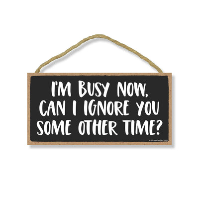 I'm Busy Now. Can I Ignore You Some Other Time, 10 inch by 5 inch, Funny Wooden Signs, Hanging Wall Decor, Office Decor Humor, Office Decor for Women, Funny Wall Art