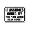 If Assholes Could Fly this Place Would be an Airport, 12 inch by 9 inch, Metal Wall Signs for Home Decor, Funny Decor