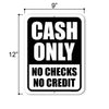 Cash Only No Checks No Credit, 9 inch by 12 inch, Business Sign, Restaurant Signs, Cash Only Sign, Iron Wall Decor