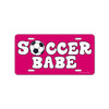 Soccer Babe, 12 inch by 6 inch, Pink Decorative License Plate, Front Tag Plate, Sports Decor