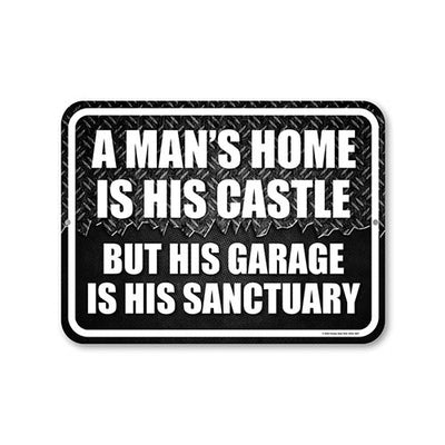 A Man's Home is His Castle But His Garage is His Sanctuary, 12 inch by 9 inch, Garage Decor, Man Cave Decor, Garage Signs, Father's Day Gifts