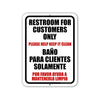 Restroom for Customers Only, Spanish Español Signs, Bathroom Signs for Business, Business and Store Signs, Metal Sign, Office Signs, Business Signs, 9 inch by 12 inch