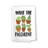 What The Fucculent, 27 Inches by 27 Inches, Kitchen Towels Cactus, Succulent Kitchen Towel, Cactus Tea Towel, Funny Succulent Gifts for Cactus Lover, Succulent Lovers, Cactus Mom