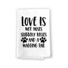 Love is Wet Noses, Slobbery Kisses and a Wagging Tail, 27 Inches by 27 Inches, Dog Towels for Home Decor, Dog Towel Kitchen, Dog Parent Gifts, Adorable Dog Parent Gifts