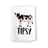 Tipsy Cow, 27 Inches by 27 Inches, Cow Funny Towel, Funny Decorative  Kitchen Towel, Cow Funny Towel, Funny Animal Towels