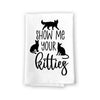 Show Me Your Kitties, 27 Inches by 27 Inches, Multipurpose Cat Hand Towel, Hand Towels Funny, Cat Dish Towel, Cat Theme Gifts for Women, Cat Moms, Cat Dads, Fur Parents