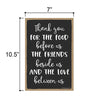 Thank You for The Food Before Us The Friends Beside Us and The Love Between US, 7 inch by 10.5 inch, Family Quotes Hanging Sign, Home Saying Wall Art, Family, Food and Love Sign