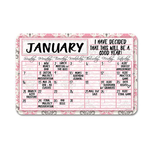 Chalkboard-Style Board Monthly Hanging Wall Calendar Signs, Reusable -  Honey Dew Gifts